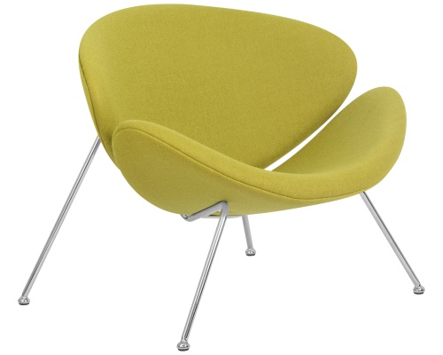 Кресло дизайнерское DOBRIN EMILY (светло-зеленая ткань AF3, хромированная сталь) фото 2