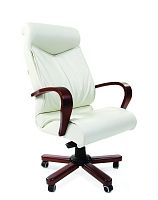 Офисное кресло Chairman    420    Россия     WD кожа белая
