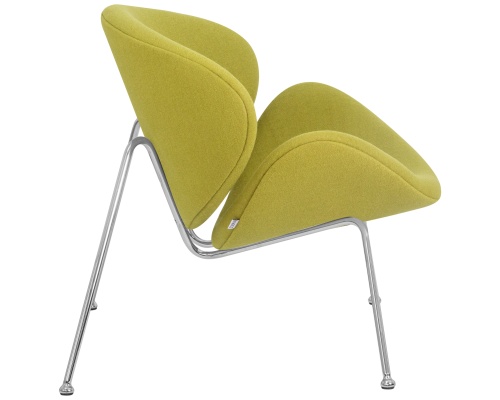 Кресло дизайнерское DOBRIN EMILY (светло-зеленая ткань AF3, хромированная сталь) фото 3
