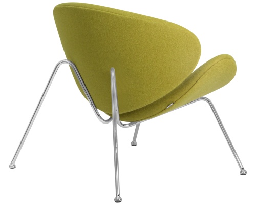Кресло дизайнерское DOBRIN EMILY (светло-зеленая ткань AF3, хромированная сталь) фото 4